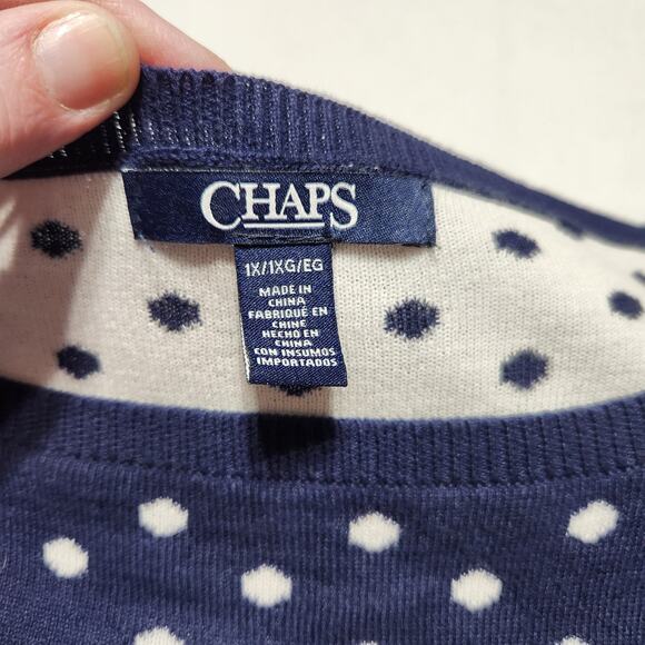 Ralph Lauren Chaps Women's Plus 1X 3/4 Sleeve Sweater Preppy Nautical Beachy - Picture 2 of 10